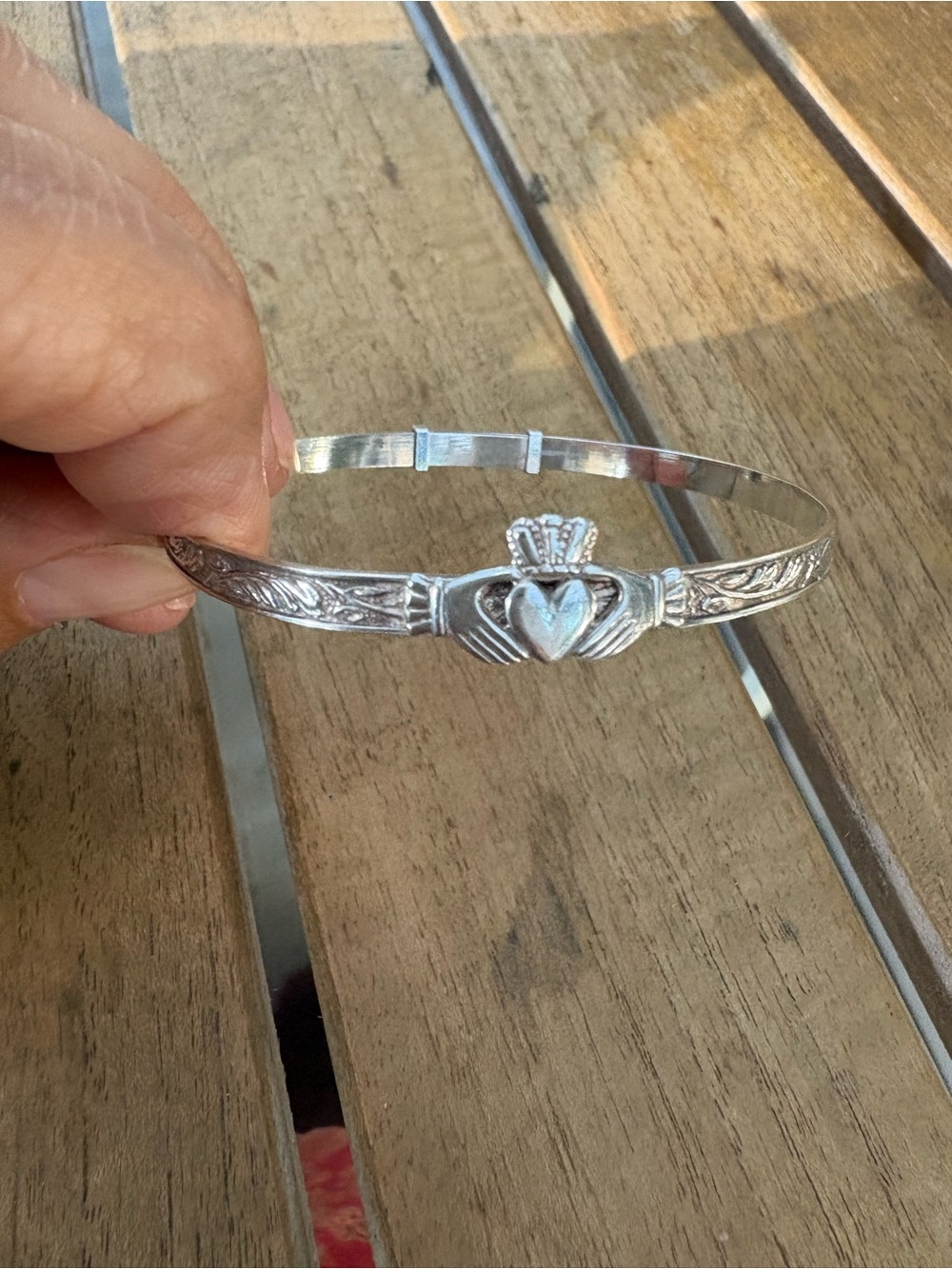 Silver Claddagh Bangle Bracelet - Women's Jewelry
